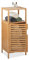Relaxdays Armario Mueble de Baño de Bambú, 87 x 36,5 x 33 cm, Estantería Aseo Estrecha con Puerta, 2 Baldas Abiertas, Natural, Tablero de Fibras