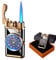 AVCXEC Jet Feuerzeug, Feuerzeug mit Uhr, Winddichtem Tragbares Aufblasbar Feuerzeug, Creative Dial Rocker Arm Inflatable Lighter für Männer und Vater Geschenks mit Geschenkbox, für Zigarette, Schwarz