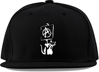 Maikomanija Banksy-Ratte, hält Anarchie-Schild, Baumwolle, flaches Visier, volle Kappe, Trucker-Mütze, Unisex, Sport, atmungsaktiv