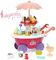 Ark miido Carrello dei Gelati Bambini, Gelateria Giocattolo 36 Pezzi, Carretto Gelato Giocattolo con Deposito, Giochi di Ruolo Regalo per Bambina 3 Anni