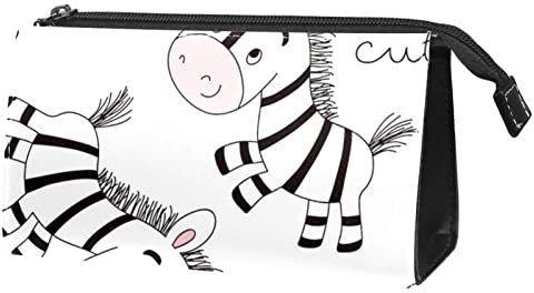 Kosmetiktasche für Frauen, entzückende, geräumige Make up Taschen, Reise, wasserabweisender Kulturbeutel, Zubehör Organizer,Cartoon Tier Zebra süß