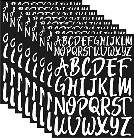8 Sheets Self-Adhesive Letters, 2.5 cm 5 cm Capital Letters Stickers for Sticking, Scrapbook Letters, Waterproof Vinyl Alphabet Stickers (Black)