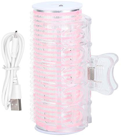 Rouleau pour Rideau Frange USB Bigoudi Bigoudis Chauffants Mini Grands Rouleaux Chauds Bang Coréen Court Frange de Longueur Moyenne Avant électrique Grande Batterie avec Clip (Rose)