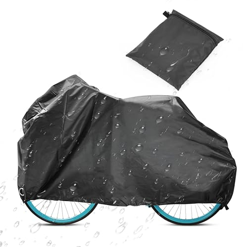 Fahrradgarage, 1 Stück Schwarz 210D Oxford Wasserdichte Fahrradhüllen , Länge 200 cm ,Breite 70 cm , Höhe 110 cm Fahrrad Schutzhülle , Ausgestattet mit Einer Fahrrad Abdeckplane Aufbewahrungstasche