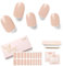 NAILOG Uv Gel Nagelfolie, Nagelsticker Uv Härtend, 20pcs Lang Anhaltende Nagellackstreifen, Gel-Nagelaufkleber in Salonqualität, Maniküre Kit mit Glänzendem Gel-Finish, In The Nude