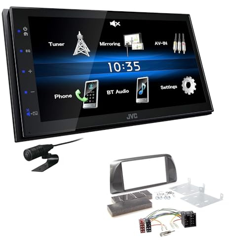 JVC KW-M25BT 2-DIN Autoradio Touchscreen Bluetooth kompatibel mit Android USB Mirroring passend für Alfa Romeo Giulietta 2010-2014 Silber