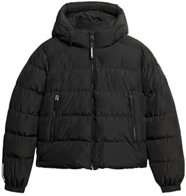 Superdry Damen Sports Steppjacke mit Kapuze Schwarz 42