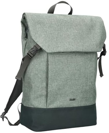 Sportlicher Rucksack Benno BE350 Tagesrucksack 14/19 Liter erweiterbar wasserabweisend gepolsterter Laptop-Rucksack mit Reißverschluss gute Innenausstattung Schlüsselband Flaschen-Halter (eucalyptus)
