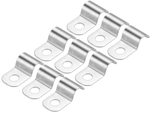 sourcing map 60 Pcs Pipe Strap Fit for 1/4in(6mm) 304 Stainless Steel Strap Clamp with 1 Hole for Conduit or Pipe Fixing