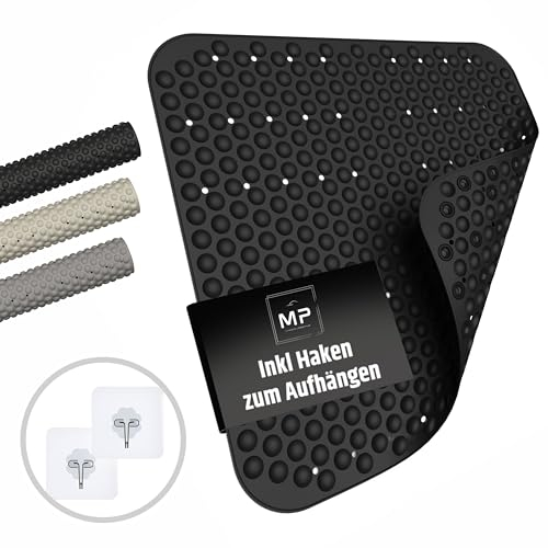 MP Living® Antirutschmatte Dusche – 53x53 cm Duschmatte aus TPE – 100 % BPA-frei, rutschfest & hygienisch – für Sensible Haut – inkl. 2 Haken – maschinenwaschbar & schimmelresistent