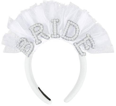 Serre Tête Mariée Perles,Bandeau Bride Blanches,Bandeau Perle Mariée,Bandeau Cheveux Mariée,Bride Headband,Perle Femmes Bandeau pour Mariages, Fête de Célibataire,Cadeau de Mariée