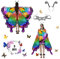 Jeackcelle Butterfly Costume Women's Halloween Costume Cape, Fairy Wings Fancy Dress Butterfly Wings Ladies Carnival Costume for Halloween Carnival Party Cosplay Dancing (Colorful)