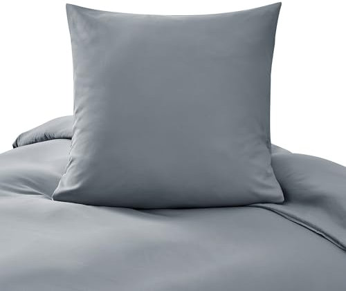 puredown 1PCS Copripiumino Singolo 140x200cm+ 1PCS Federe in Microfibra 40x80cm, Set di Copripiumino Monocromatica per Letto Singolo, Traspirante, Morbida, Oeko-Tex, Grigio