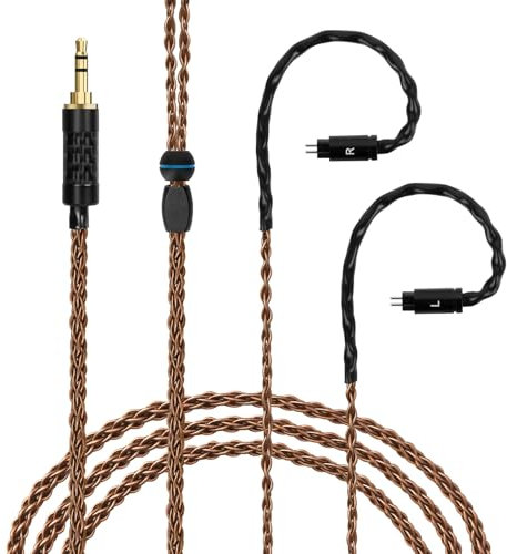 GEEKRIA Apollo Single Crystal Copper Cable de Audio Upgrade Compatible con Linsoul KZ ZS10 Pro, SIMGOT EM6L, 7Hz x Crinacle Zero: 2, KZ ZAS 3,5 mm a 0,78 mm, cable de repuesto de 2 pines (4,9 pies/1,5