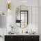 Koonmi Oval Bathroom Mirror, 43 x 76 cm Tempered Glass Wall Mounted Mirror, Bathroom Vanity Mirror without Distortion Hanging Horizontally or Vertically for Bedroom, Entryway, Living Room, Gold