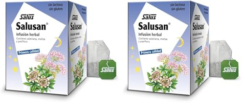 Salus - Salusan Infusión Herbal - 15 Sobres - Contribuye a la Relajación y Ayuda a Conciliar el Sueño - Elaborado con una Selecta Mezcla de 8 Plantas Medicinales (Paquete de 2)