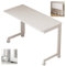 Überbetttisch weiß, klappbarer Nachttisch ohne Installation, Laptoptisch für Bett und Sofa mit 2 Arten von Beinen, höhenverstellbar, für Krankenhäuser zu Hause (100 x 45 x 60 cm)