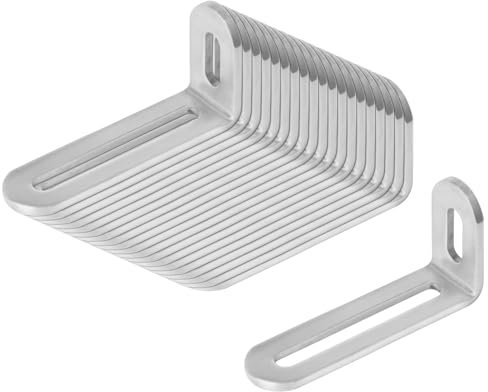 TSSS 20 Stück 30x78mm verstellbare L-förmige Eckstrebe mit Schlitz, Edelstahl, winkel langloch Halterungen