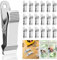 Omsscun 20Pcs Alligator Clips, Metal Clips, 1/2 Inch Wide Small Crocodile Clips, Croc Clips, Spring Clamps, Wide Metal Mini Clamps for Work Home Improvement Wire, Photo, Curtain, Crafts (Silver)