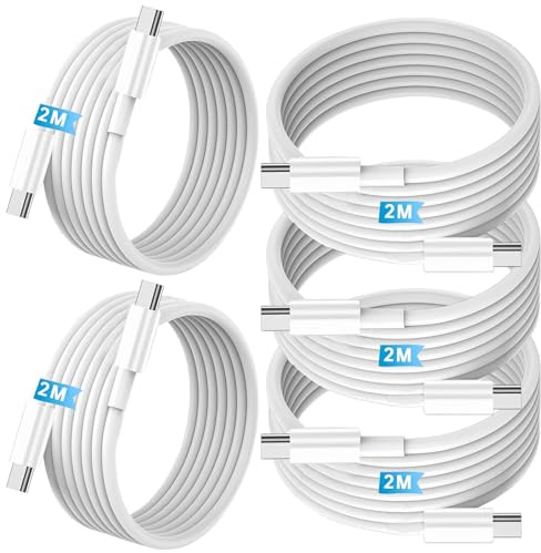 Gartmost 5Pcs USB C to USB C Fast Charging Cable, Data Transfer【5x200CM】 | PD 3.0 Compatible with iPhone 17/16/15 & Devices Charged via Type-C, 5 Pcs Value Pack for Office, Car and Home.