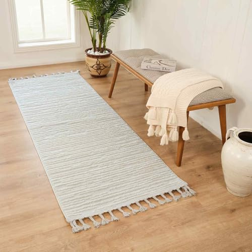 Livabliss Tatum Blida Geometric Runner – 80x220 cm, Light Grey & Cream