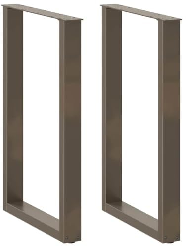 vidaXL Bartischbeine U-Form 2 STK. Naturstahl 60x(90-91) cm Stahl