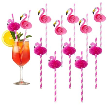 25 rosa Flamingo-Strohhalme + 25 rosarote Flamingo-Strohhalme,3D-Flamingo-Stroh, Umweltschutzgewohnheiten, abbaubares Geschirr, Partydekoration, 3D-Modellierungsstroh, Lebensmittelsicherheit, Partyzub