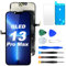 DIGI4U Display für iPhone 13 Pro Max OLED 6.7 Zoll Bildschirm Ersatz True Tone COF Display Digitizer Assembly mit Reparaturwerkzeug, Displayschutz und wasserfestem Kleber