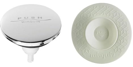 Wirquin Lot de 2 : 1 clapet Quick-clac Baignoire Ø65 mm + 1 Bouchon et Filtre Universel Uppy Blanc