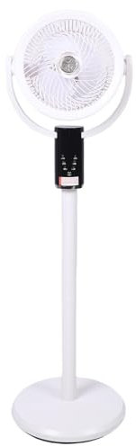 HELEVIA Oscillating Pedestal Fan, Adjustable Height, 8 Speeds Quiet, 3 Light Modes, 8h Timer Floor Standing Fan with Remote Control Aromatherapy Box, for Home