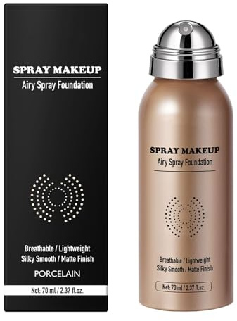 Air Spray Foundation Mit Voller Deckkraft, 70 Ml Langlebiger Gesichts-Concealer, Makellose, Leichte Foundation Für Reife Haut, Farbkorrigierende Nebelspray-Gesichtsgrundierung, Feuchtigkeitsspendende
