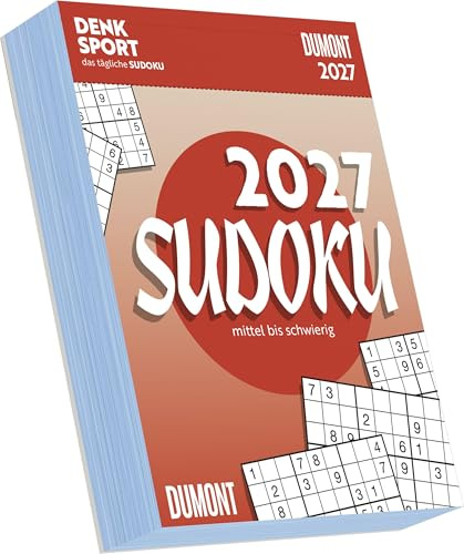 Sudoku 2027: Tagesabreißkalender 12x16 cm mit 313 Sudoku-Aufgaben und Knobelspaß für jeden Tag, Schwierigkeitsgrad mittel bis schwierig