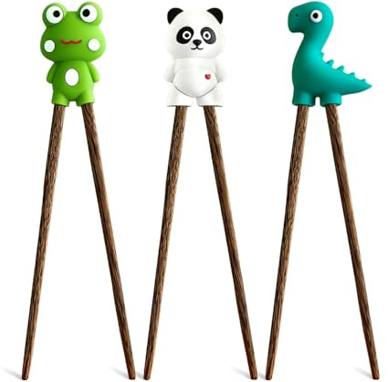3 pares Palillos Chinos Para Niños,Palillos de Sushi Con Diseño de Animales,HMCEY Training Chopsticks,Palillo Chinos para Cocinar Reutilizables,Palillo de Entrenamiento para Arroz, Empanadillas, Ramen