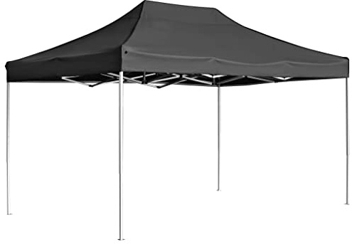 HETFTJN Profi-Faltpavillon 3x4,5 m aus Aluminium, Stabiles Partyzelt Klappbar für Garten und Events, Robustes Gartenzelt mit Oxford-Gewebe und Montagematerial, Anthrazit