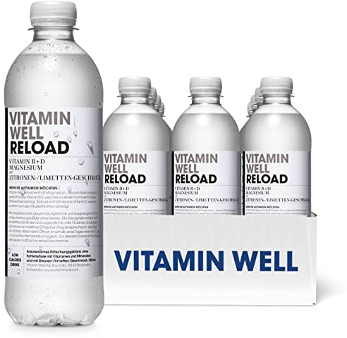 Vitamin Well Vitamine Eau aromatisée – Vitamine B, vitamine D – Boisson fonctionnelle et hypocalorique, enrichie en ingrédients fonctionnels – 12 x 500 ml avec consigne (Reload)
