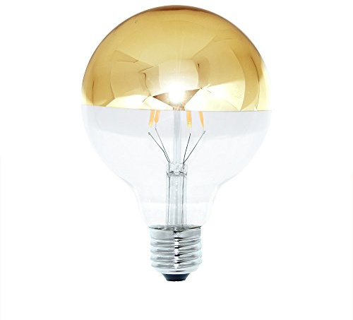 NCC-Licht LED Kopfspiegellampe G95 Globe E27 4W Extra Warmweiß 2200K | LED Leuchtmittel mit Kopfspiegel in Gold ersetzt 40W Glühlampe mit E27-Sockel, ideal für Schminktisch Spiegel und Deko