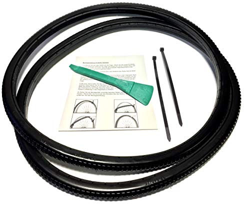 Ro 2 Stück Rollstuhlreifen 24 x 1 3/8 schwarz Blockprofil pannensicher, 100% Polyurethan gefertigt, guter Komfort, für Standardrollstühle + Montagehebel