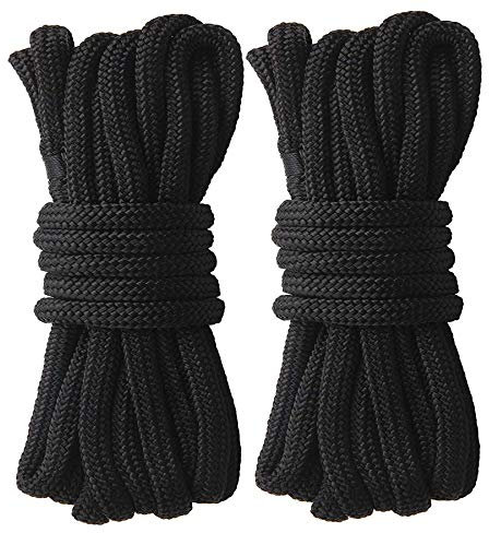 JSHANMEI Dock Lines Rope-2pack 25FT Double Braided Boat Docking Lines Mooring Lines with 12inch Eyelet Anchor Line Boat Equipment(Dia:5/8-2pcs)