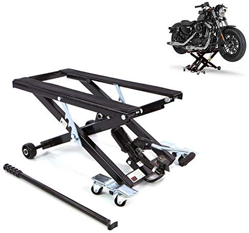 ELEVADOR Y PLATAFORMA DE MOTOS Y QUADS 500KG HIDRAULICO NEGRO
