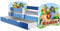 ACMA Kinderbett Jugendbett mit Einer Schublade und Matratze Blau mit Rausfallschutz Lattenrost II 140x70 160x80 180x80 (02 Animals Name, 180x80 + Bettkasten)
