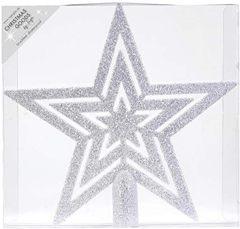 Inge Christmas Goods Weihnachtsbaumspitze Stern | Sternförmige Christbaumspitze 21cm | Baumspitze Sternspitze (weiß)