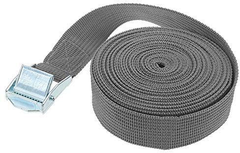 tooloflife 25mm*6m Zurrgurt Cam Buckle Gurte Ratschenriemen Spanngurt Befestigungsgurt Schnalle Gurt Verstellbare Cargo Gurte für Motorrad Auto Gepäck Anhänger - Grau