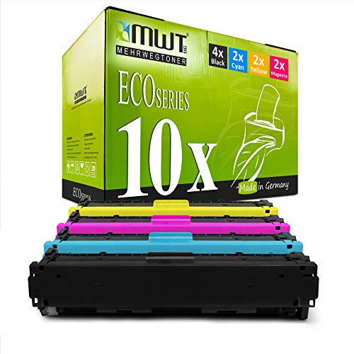 Mehrwegtoner 10x Toner im Set kompatibel für Canon i-SENSYS LBP 662 663 664 MF741 MF742 MF743 MF744 MF745 MF746 CDW Cx ersetzt 055H CKMY