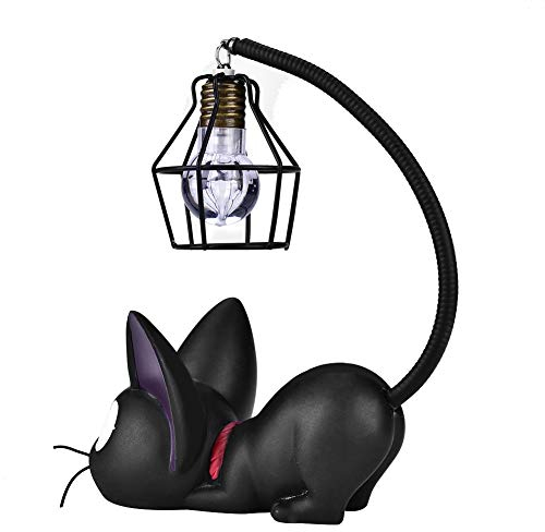 Nicoone Nachtlicht, niedliche schwarze Katze Nachtlicht, Harz Handwerk Tischlampe für Beleuchtung, Dekoration, etc.
