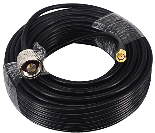 Boobrie RG58 N a RP-SMA Maschio Cavo 15M Cavo Coassiale Antenna Wifi a Bassa Perdita Jumper Pigtail Da N Maschio a RP-SMA Maschio 50 Ohm per 3G/4G/LTE/Ham/GPS/RF Antenna FPV Antenna Wifi Router