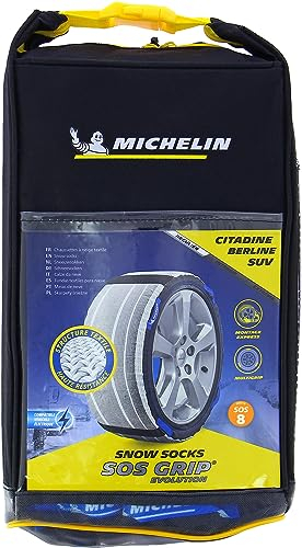 MICHELIN SOS Grip Evolution 8- Textile Schneesocken | Notfall-Schneeketten für Autos | Schnelle & Einfache Montage | Perfekter Halt auf Schnee & EIS