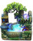 Fuente interior cascada con iluminación LED, nebulizador de agua, fuente de escritorio, fuente de mesa, decoración