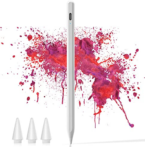 Stylus Pen for iPad with Tilt Sensitive & Palm Rejection, Active Pencil Compatible with (2018-2022) Apple iPad Pro 11/12.9 Inch, iPad 10.2 7/8/9th Generation, iPad Air 3rd/4th/5th, iPad Mini 5/6th Gen