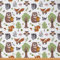 Tierstoff Meterware Eule Bär Fuchs Möbelstoff Cartoon Kaninchen Dekorationsstoff Baumblatt Pilz Drinnen Draußen Stoff Pflanzen und Tierwelt Wasserdichter Stoff Grün Braun 92 x 150 (HxB)