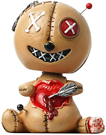 Halloween Auto Dekorationen Wackelkopf Voodoo Puppe Niedliche Kopfschütteln Figuren Dekoration Halloween Karneval Ornament Auto Innen Ornament Auto Armaturenbrett Dekorationen Dekofigur Tischdeko